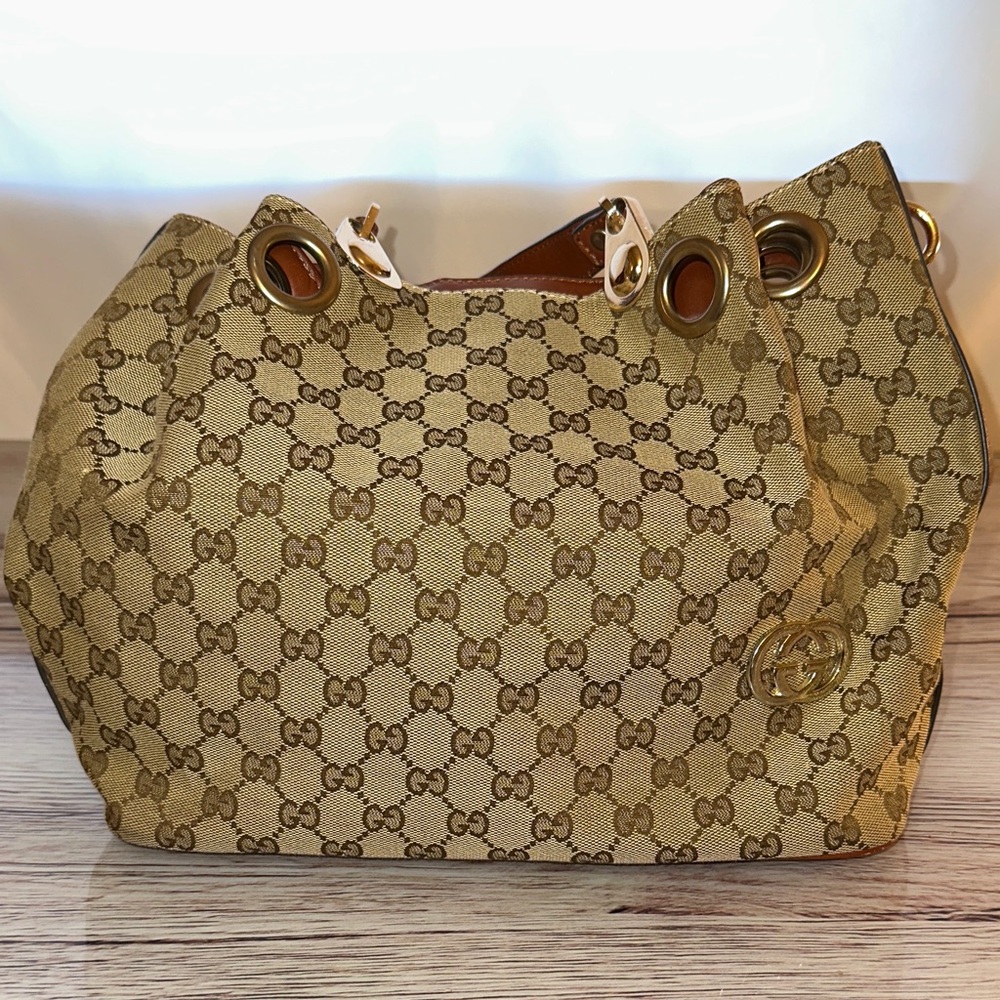 Gucci Beige Monogram Shoulder Bag